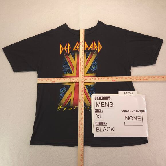 Def Leppard Band Graphic Crew Neck T Shirt Adult Mens Size Extra Large XL Black - Picture 4 of 8